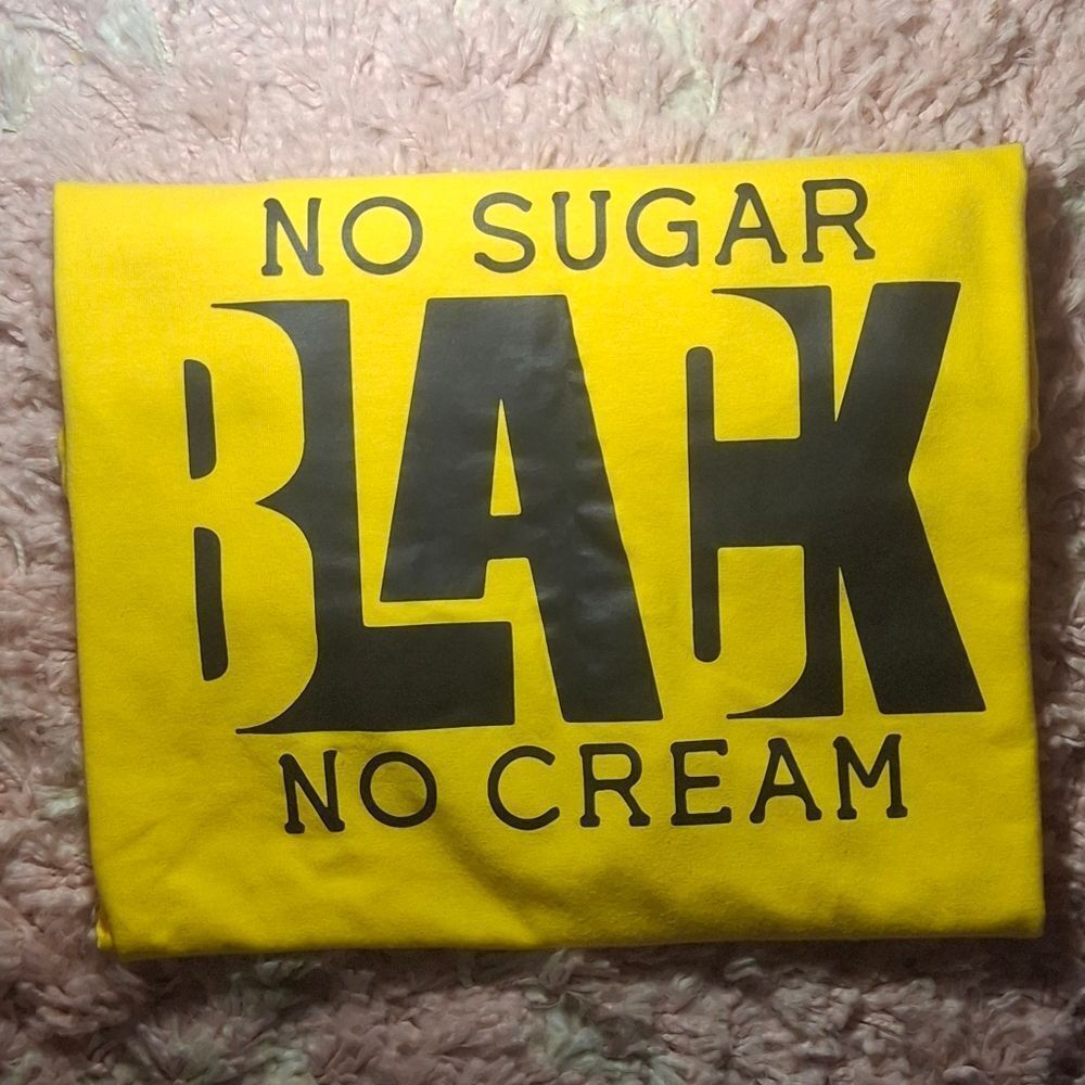 Black No Sugar No Cream Tee In Light Yellow And Dark Yellow